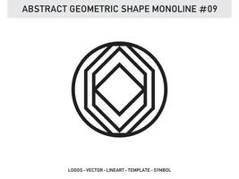 geometrischer Monoline-Form-Fliesen-Design abstrakter dekorativer Vektor kostenlos