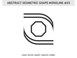 Fliese Design abstrakte geometrische Form monoline Vektor kostenlos