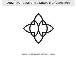 geometrisk monoline form kakel design abstrakt dekorativ vektor gratis