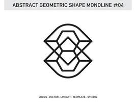 Fliese Design abstrakte geometrische Form monoline Vektor kostenlos