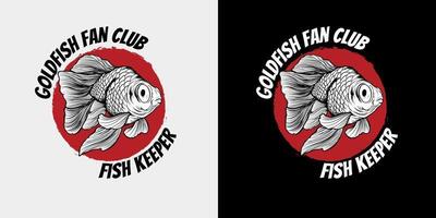 Goldfisch-Fanclub-Vektorillustration vektor