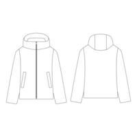 mall kvinnor ner parka vektor illustration platt design kontur klädkollektion ytterkläder