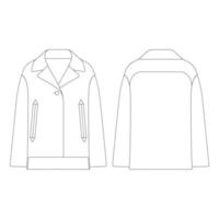mall kvinnor ullblandning skjorta jacka vektor illustration platt design kontur klädkollektion ytterkläder