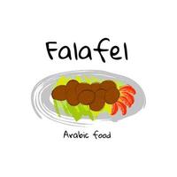 Vektor-Illustration Arabisches Essen Falafel auf weißem Hintergrund vektor