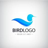 vektor blå fågel logotyp, ikon isolerade. abstrakt företag