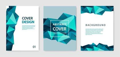 Vektor-Set moderner Cover-Design-Vorlagen. geometrische Facettenformen, abstrakte geometrische Flyer, Jahresberichte, Seiten, Poster, Broschüren. vektor