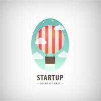 Vektor-Business-Start-up-Logo, fliegender Luftballon vektor
