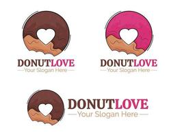 illustration vektor design av donut love logotyp mall för ditt företag eller företag