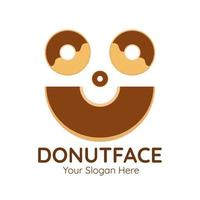 Illustrationsvektordesign des Donut-Gesichtslogos für Ihr Unternehmen vektor