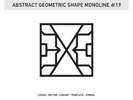 geometrische monoline form lineart fliesen design abstraktes muster kostenlos vektor