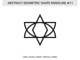 geometrisk lineart monoline form kakel design abstrakt gratis vektor