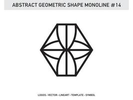 lineart monoline abstrakt geometrisk form kakel design gratis vektor