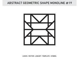 geometrische monoline form lineart fliesen design abstraktes muster kostenlos vektor