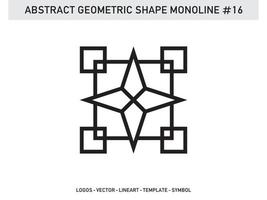 lineart monoline geometriska dekorativa designelement gratis vektor