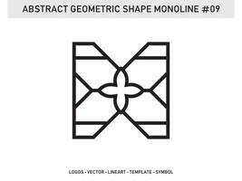 monoline geometrische umrissform lineart design fliesenmuster nahtlos kostenlos vektor