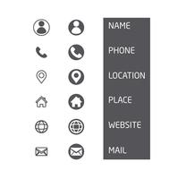Visitenkarte-Icon-Set. Vektor minimale Symbole. Abbildung - Vektor