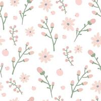 Blumenmuster. hübsche Blumen auf weißem Hintergrund. Druck mit kleinen rosa Blumen. kleiner Druck. süße elegante blumenvorlage für modische drucker vektor