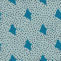 tropisches aqua nahtloses muster mit blau gefärbtem stachelrochenformdruck. blau gepunkteter Hintergrund. einfacher Stil. vektor