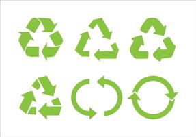 Återvinna ikonvektor. Recycle Recycling Set Symbol Illustration - Vector