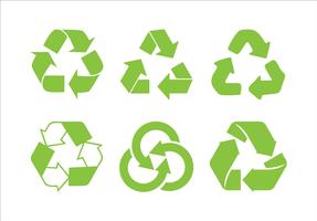 Återvinna ikonvektor. Recycle Recycling Set Symbol Illustration - Vector