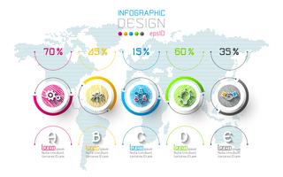 Business-Infografik mit 5 Schritten. vektor