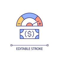 Maximaler Geldbetrag RGB-Farbsymbol. Finanzgeschäfte. Wirtschafts- und Banktätigkeiten. zahlen und verdienen. isolierte vektorillustration. einfache gefüllte Strichzeichnung. editierbarer Strich. Schriftart Arial verwendet vektor