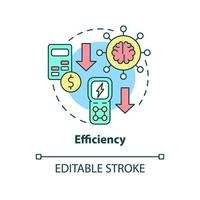 Symbol für das Effizienzkonzept. intelligentes Netzwerk. Smart Grid verfügt über eine dünne Linie Illustration der abstrakten Idee. isolierte Umrisszeichnung. editierbarer Strich. Roboto-Medium, unzählige pro-fette Schriftarten verwendet vektor