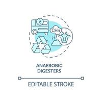 anaeroba kokare turkos konceptikon. biologiska processer abstrakt idé tunn linje illustration. isolerade konturritning. redigerbar linje. roboto-medium, otaliga pro-bold typsnitt som används vektor