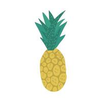 ananas i doodle stil isolerad på vit bakgrund. vektor