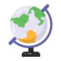 Weltkarte auf einem Tisch Globus, flaches Symbol