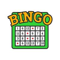 Farbsymbol für Bingo-Spiel. Lotterie. Kasino. isolierte Vektorillustration vektor