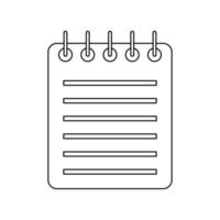 kontur spiral anteckningsbok ikon. dagbok för affärer. skolans anteckningsbok. vektor