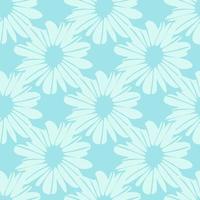leichte gänseblümchenblumen nahtloses muster. Blauer Hintergrund. Frühlingsfrisches Design. vektor