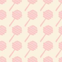 isolerade sömlösa doodle mönster med handritade honungssked silhuetter. ljusrosa prydnad på vit bakgrund. vektor