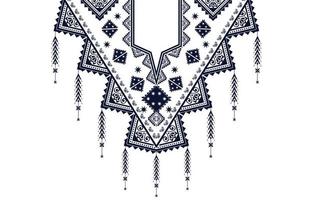 ethnische Halsstickerei geometrische Formen ethnische Muster Halsstickereientwürfe für Hintergründe oder Tapeten und Kleidung für Modevektor vektor