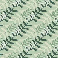 botanische blumenzweige nahtloses muster. graue und grüne Elemente auf pastellfarbenem Hintergrund. naives Design. vektor