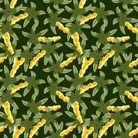 söta sömlösa exotiska mönster med botanik grön palm prydnad. vektor