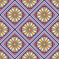 gul, vit, orange på violett. geometriskt etniskt orientaliskt mönster traditionell design för bakgrund, matta, tapeter, kläder, omslag, batik, tyg, vektorillustrationbroderistil vektor