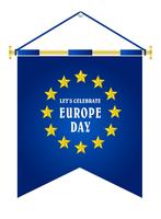 Europadagen. Årlig helgdag i maj. Är namnet på två årliga iakttagelsedagar - den 5 maj av Europarådet och den 9 maj av Europeiska unionen. Affisch, kort, banner och bakgrund. Vektor - Vektör