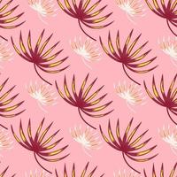 dekoratives nahtloses muster in rosa farben mit botanischen blattformen des gekritzels. Pastellhintergrund. vektor