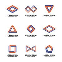 modern geometrisk form logotyp design set vektor