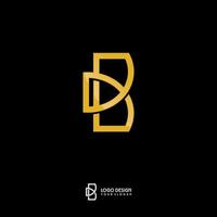 monogramm gold b brief logo design vektor