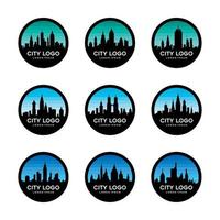 city silhouette logo design set vektor