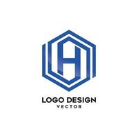 h hexagon logotypdesign vektor