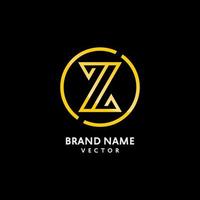 gold-monogramm z-buchstabe-logo-design vektor