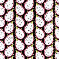 dragonfruit seamless mönster. tropisk exotisk ekologisk frukt för tryck. vektor mönster illustration i tecknad stil.