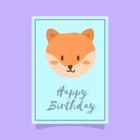 Flache nette alles- Gute zum Geburtstagtiervektor-Illustration Fox vektor