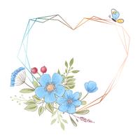 Aquarellschablone für eine Geburtstagshochzeitsfeier mit Blumen und Raum für Text. Handzeichnung. Vektor-illustration vektor