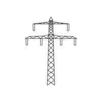 Stromleitungssymbol. Stromleitungsturm-Piktogramm. vektor