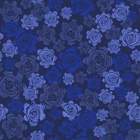 seamless mönster med blå rosor. handritad ros tapet. vektor